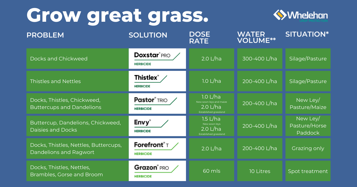 Chart matching weeds to herbicide solutions 